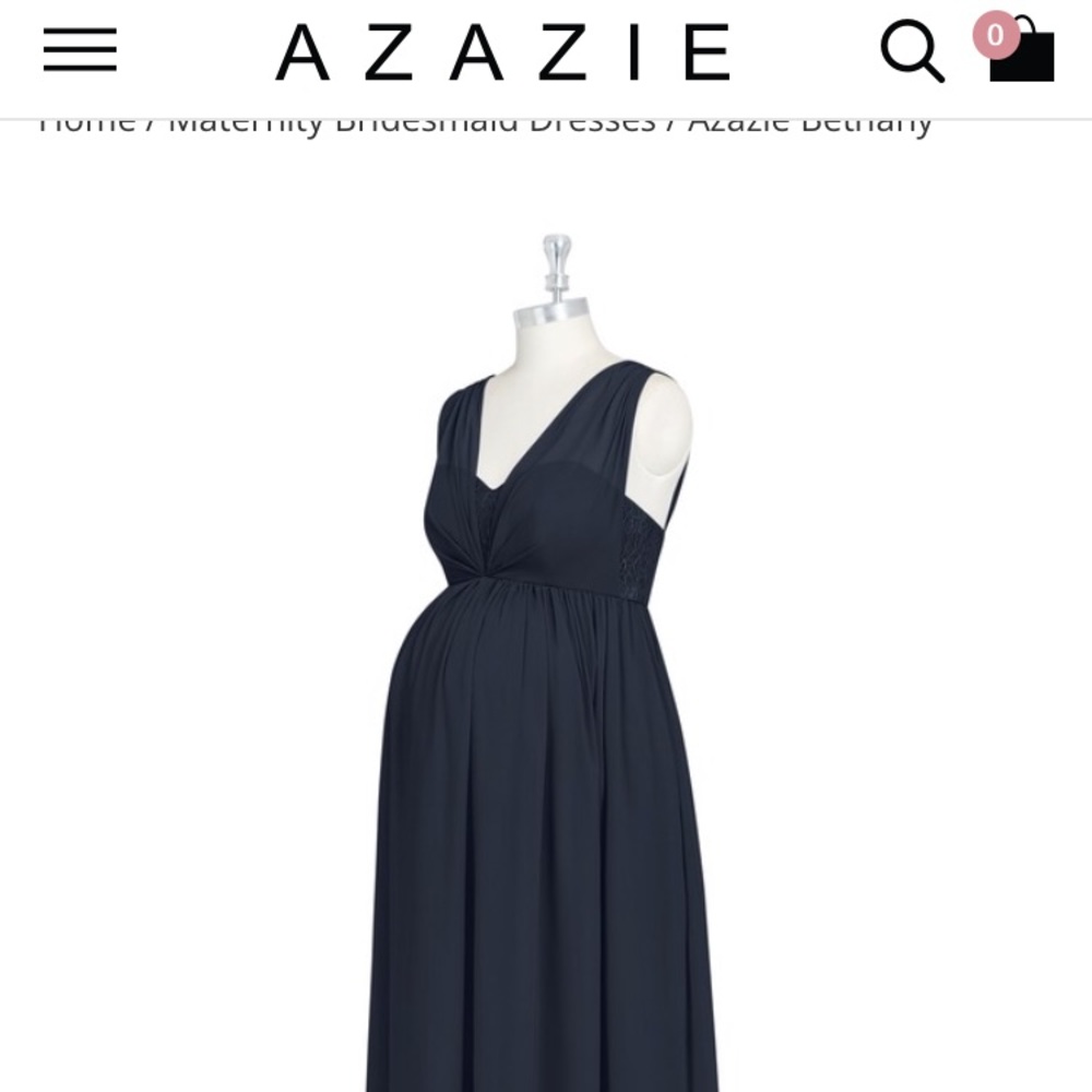 Azazie Maternity Bridesmaids Dress Navy Size 10
